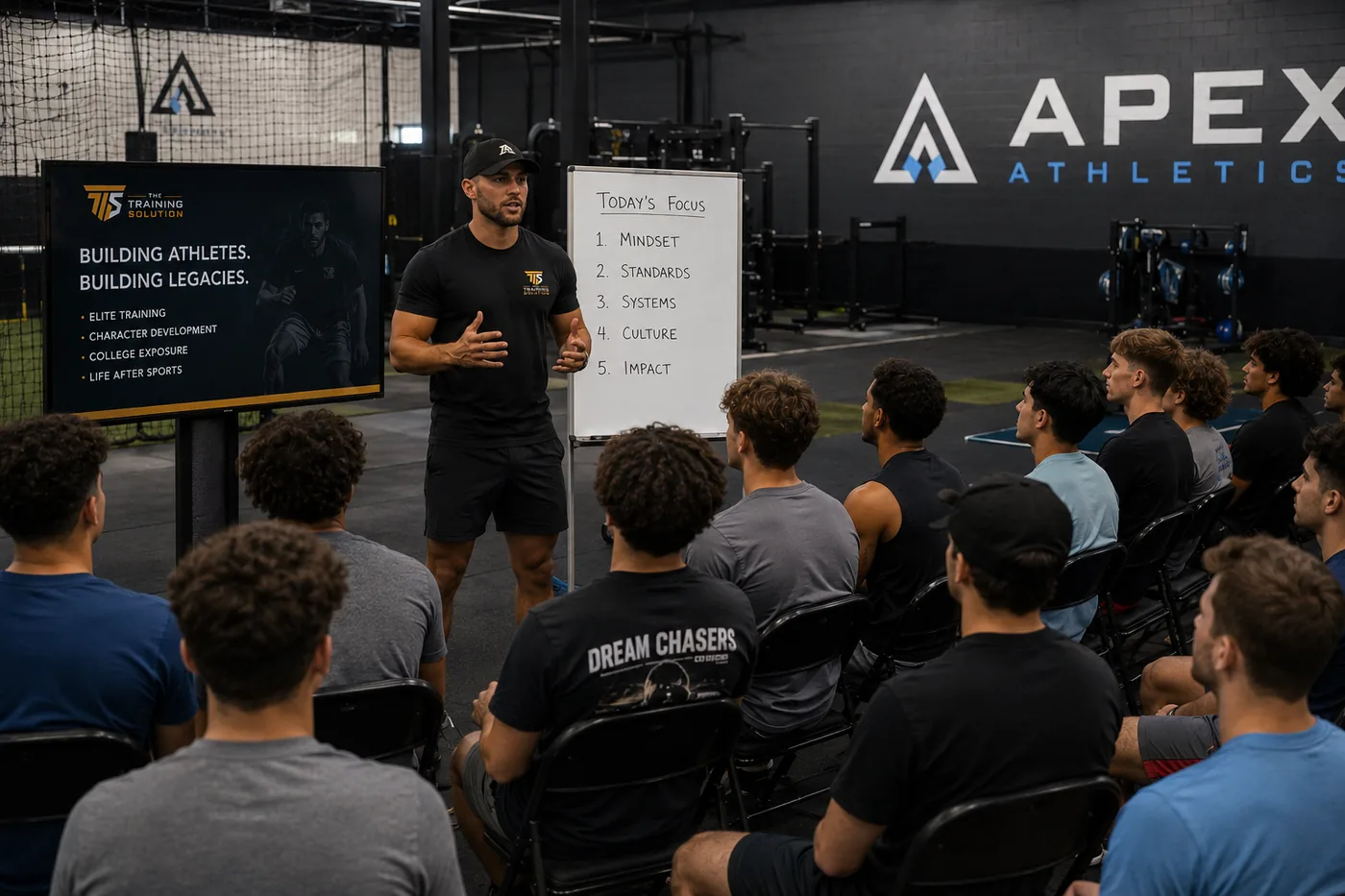 A live recruiting workshop, run inside the facility.